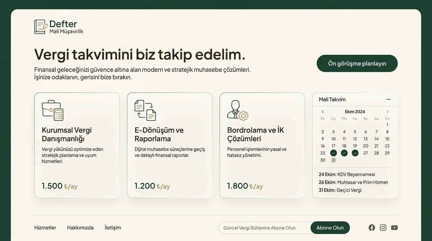Mali müşavirlik ofisi sitesi tasarım önizlemesi